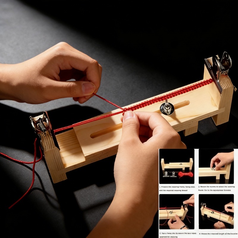 Jewelry Making Machines - Solid Wood Bracelet Weaving Fixing Tool