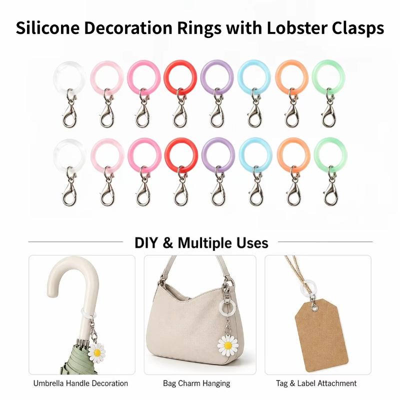 5/10 Pcs Silicone Umbrella Han - огляд і ціна Lobster Clasp Silver