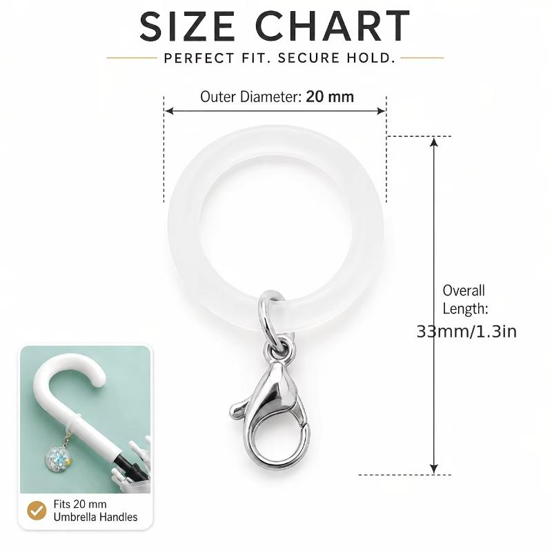 5/10 Pcs Silicone Umbrella Han - огляд і ціна Lobster Clasp Silver