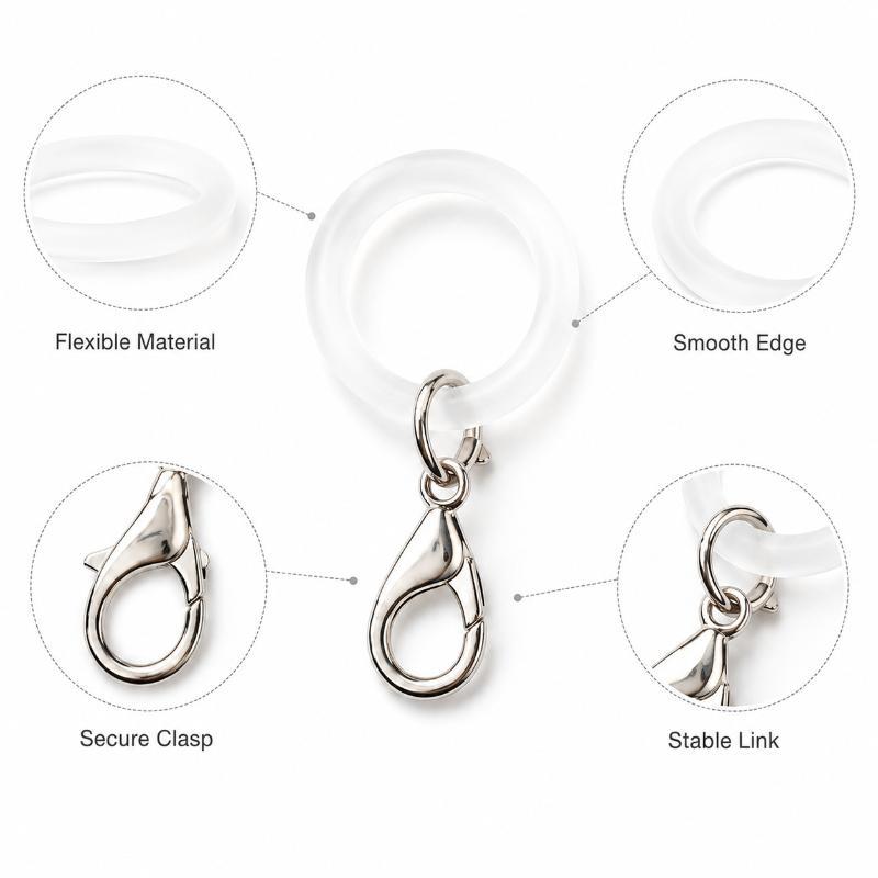 5/10 Pcs Silicone Umbrella Han - огляд і ціна Lobster Clasp Silver